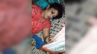 Desi Housewife Stroking His Cock Lying Down On The Cot