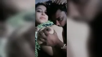 Bangladeshi Babe Getting Her Tits Sucked By Boyfriend On Bed