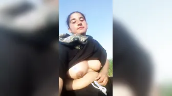 Chubby Bhabhi Exposing Her Tits And Pussy In Outdoor Spot