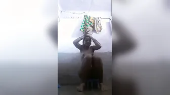 Housewife Recording Herself Bathing Naked Alone At Home Alone