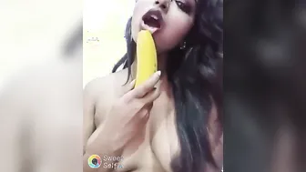 Naughty Desi Wife Teasing Her Wet Pussy With A Ripe Banana