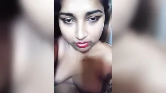 Flexible Desi Slut Licking Her Own Nipples While Spreading Wide
