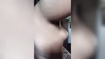 Flexible Desi Slut Licking Her Own Nipples While Spreading Wide