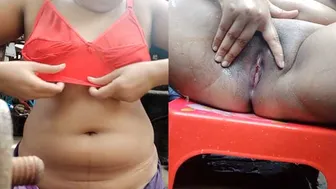 Chubby GF Spreading Wide Showing Her Wet Holes