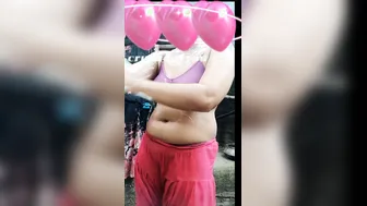 Chubby GF Spreading Wide Showing Her Wet Holes