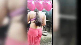 Chubby GF Spreading Wide Showing Her Wet Holes