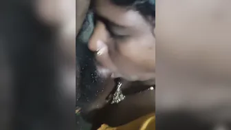 Village Housewife Giving Her Husband A Sloppy Blowjob In Bed