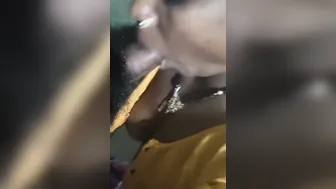 Village Housewife Giving Her Husband A Sloppy Blowjob In Bed