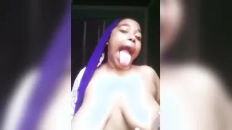 Naughty Bhabhi Sucking And Licking Her Own Nipples Solo