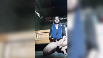 Young Slut Fingering Herself Wearing Protection For Safety