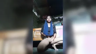 Young Slut Fingering Herself Wearing Protection For Safety