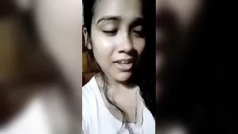 Cute GF Showing Boobs For Her Lover With Dirty Talk