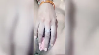 Village Housewife Spreading Pink Hole Wide Showing Tight Opening