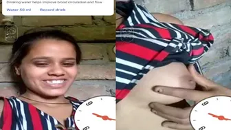 Shy Village Babe Flashing Tiny Tits To Boyfriend On Rooftop