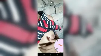 Shy Village Babe Flashing Tiny Tits To Boyfriend On Rooftop