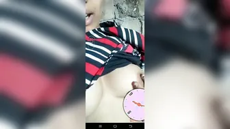 Shy Village Babe Flashing Tiny Tits To Boyfriend On Rooftop