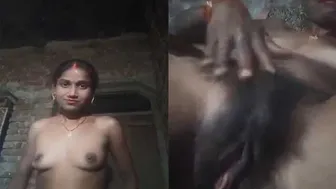 Village Wife Spreading Legs Wide Revealing Dark Pussy For Him