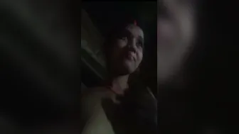 Village Wife Spreading Legs Wide Revealing Dark Pussy For Him