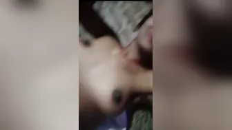Village Wife Spreading Legs Wide Revealing Dark Pussy For Him
