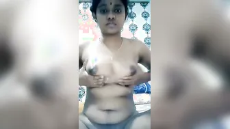 Cute Tamil GF Stripping Naked Teasing During Video Call