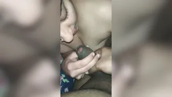 Desi GF With Nosering Getting Him Hard With Her Mouth