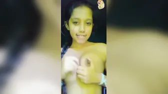 Young Lankan Teen Playing With Her Perky Tits At Home Alone