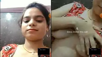 Cute GF Showing Her Small Tits On Video Call For Me