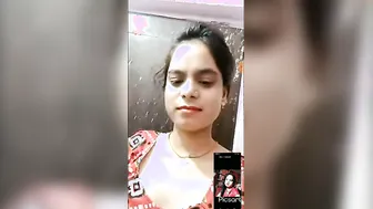 Cute GF Showing Her Small Tits On Video Call For Me