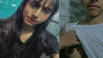 Desi GF Stripping Topless Revealing Perky Natural Boobs