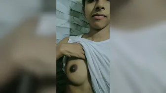 Desi GF Stripping Topless Revealing Perky Natural Boobs
