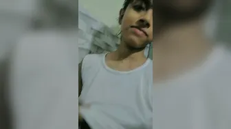 Desi GF Stripping Topless Revealing Perky Natural Boobs