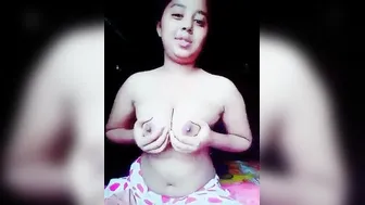 Bengali College Babe Showing Off Her Perky Tits On Camera Now