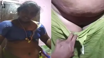 Tamil Aunty Spreading Legs Wide Exposing Her Mature Hairy Pussy