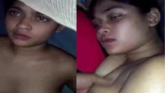 Newly Married Wife Enjoying Boob Pressing And Hot Foreplay