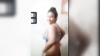 Busty Bhabhi Stripping Off Her Bra Showing Massive Natural Tits