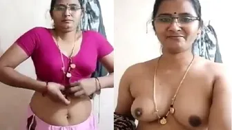 Wife Stripping Her Saree Revealing Her Beautiful Bare Tits