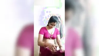 Wife Stripping Her Saree Revealing Her Beautiful Bare Tits