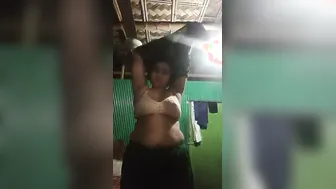 Village Wife Flashing Her Big Boobs Cheating Behind Door