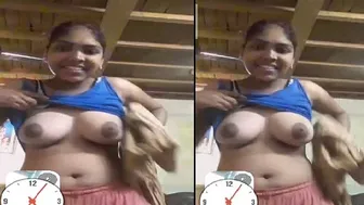 My GF Showing Her Round Boobs To Me In Private Video