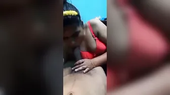 GF On Her Knees Giving Sloppy Blowjob And Handjob