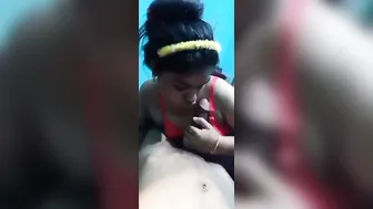 GF On Her Knees Giving Sloppy Blowjob And Handjob