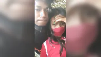 Pressing My GFs Big Boobs Outdoors Caught On Cam