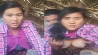 Desi Girl Getting Her Boobs Pressed Hard Inside A Rural Hut