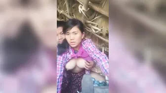 Desi Girl Getting Her Boobs Pressed Hard Inside A Rural Hut