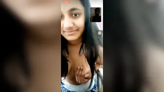 Cute GF Teasing Her Big Boobs During Video Call Session