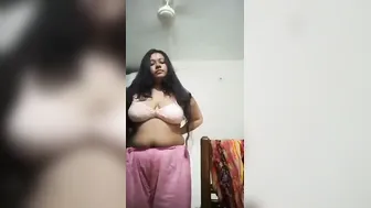 Chubby Bengali GF Stripping Naked Showing Off Her Big Tits