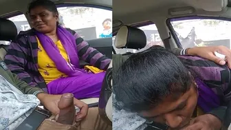 South Indian Aunty Sucking Cock Inside Car Caught On Camera