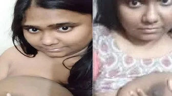 Desi Babe Playing With Her Massive Natural Boobs Just For Me