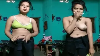 Bengali GF Showing Off Her Boobs For Lover On Phone