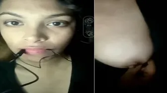 Slim Babe Flashing Her Tits On Video Call With Her Boyfriend